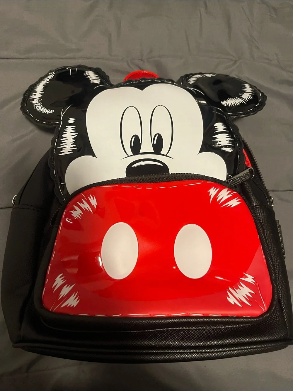 Loungefly Mickey Mouse Black Red White Vinyl Mini Backpack